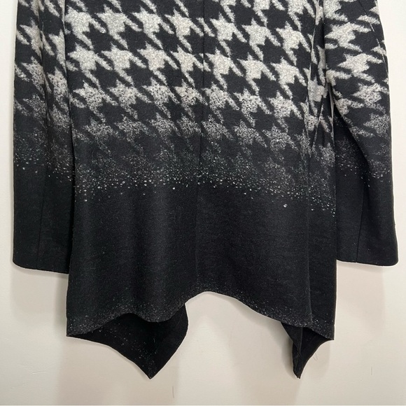 Blacky Dress Berlin Houndstooth Wool Open Front Cardigan Coatigan Sweater - Picture 7 of 10